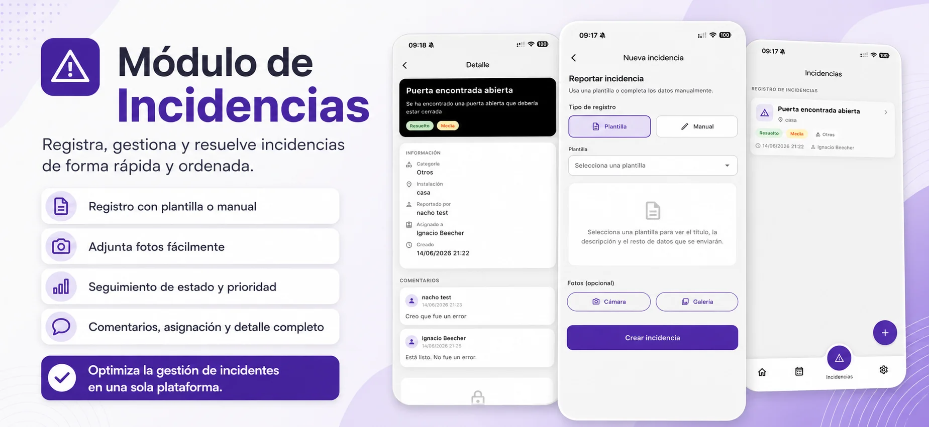 Módulo de incidencias en Beech Rondas — gestión de tickets desde app y panel admin